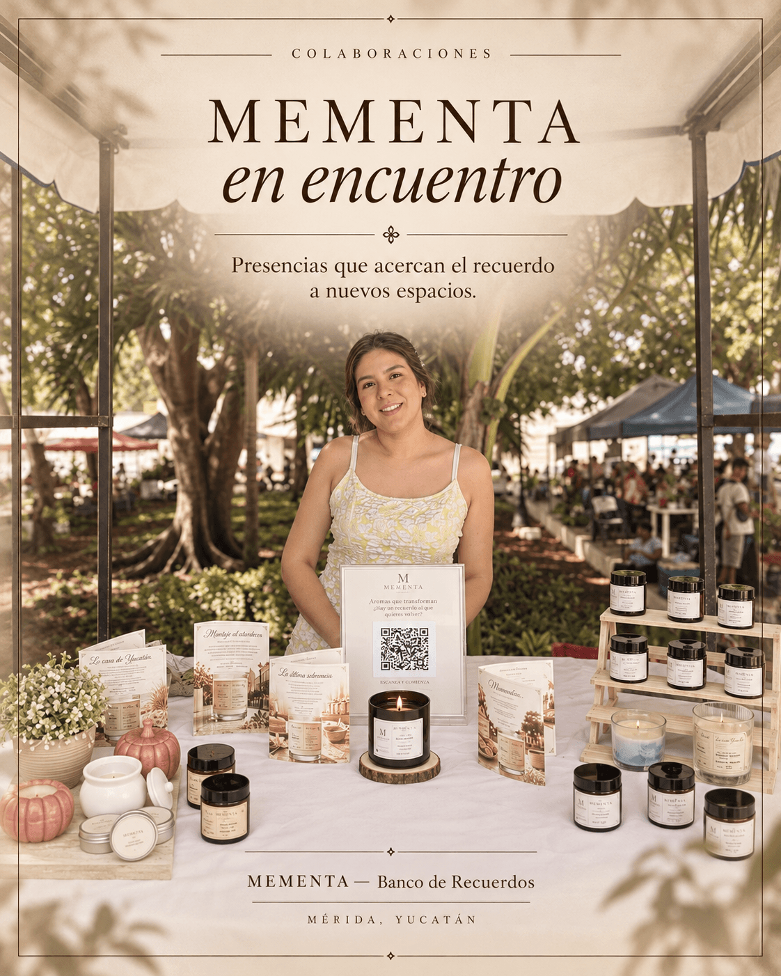 MEMENTA presenting its memories and scent experiences at an in-person gathering.